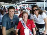 Miss Wheelchair Iowa with racecar drivers John Hinchcliff and Ana Beatriz